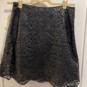 Faux Leather Black Overlay Skirt